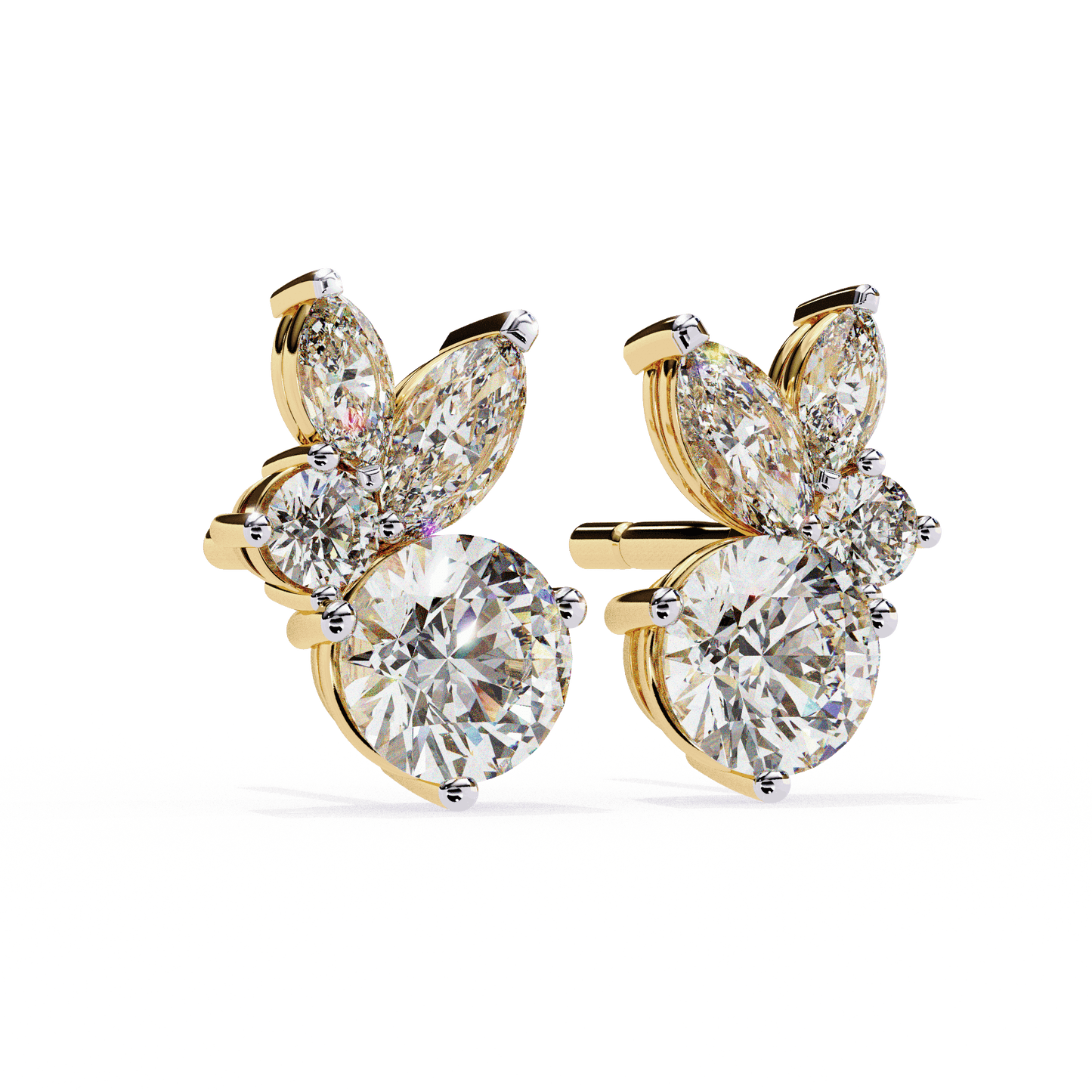 Stellar Symphony Rabbit Earrings lab grown diamond and moissanite diamond by Rabbito Jewels