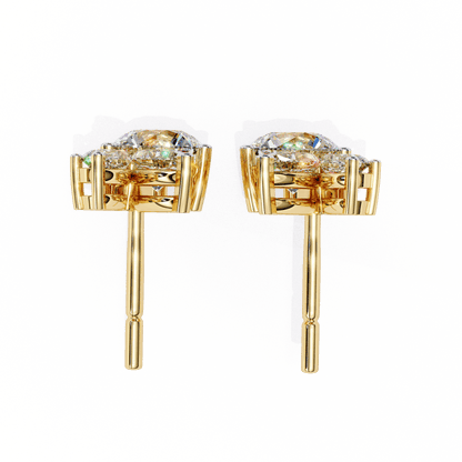 Stellar Symphony Rabbit Earrings lab grown diamond and moissanite diamond by Rabbito Jewels