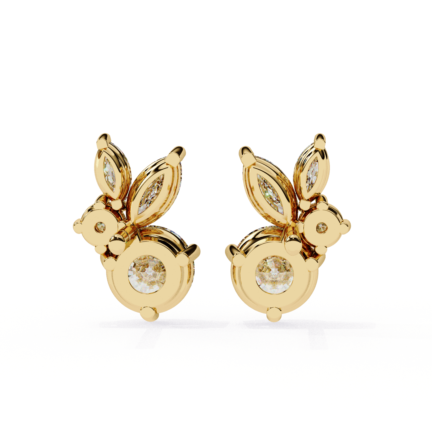 Stellar Symphony Rabbit Earrings lab grown diamond and moissanite diamond by Rabbito Jewels