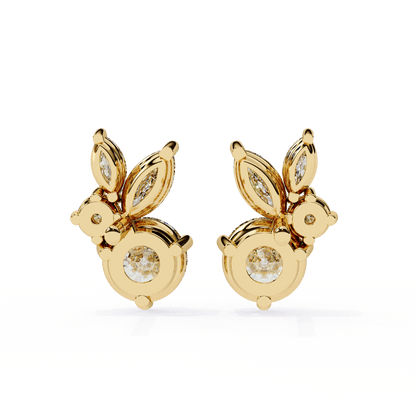 Stellar Symphony Rabbit Earrings lab grown diamond and moissanite diamond by Rabbito Jewels