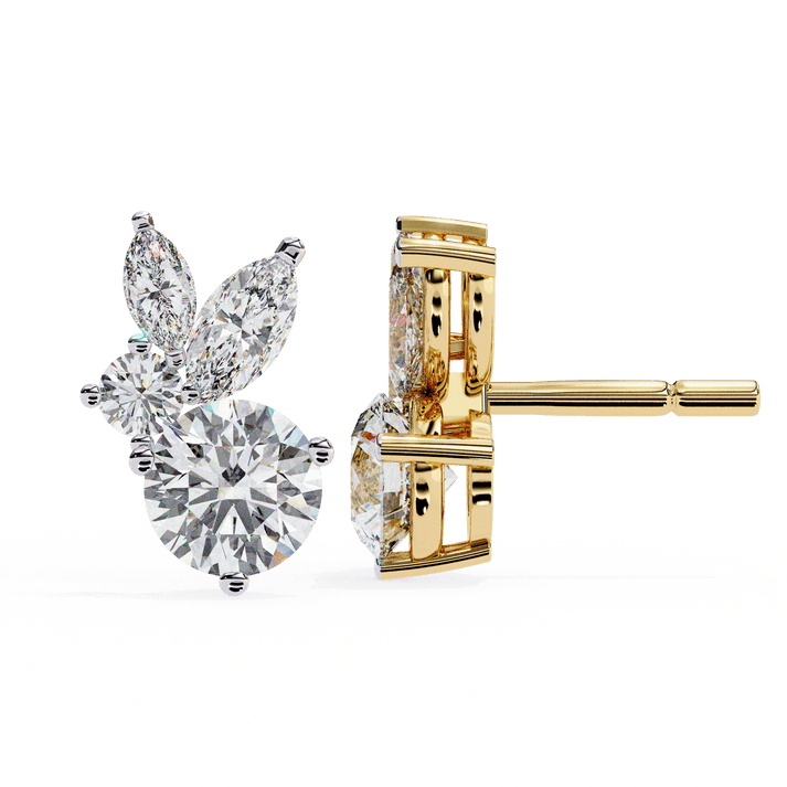 Stellar Symphony Rabbit Earrings lab grown diamond and moissanite diamond by Rabbito Jewels