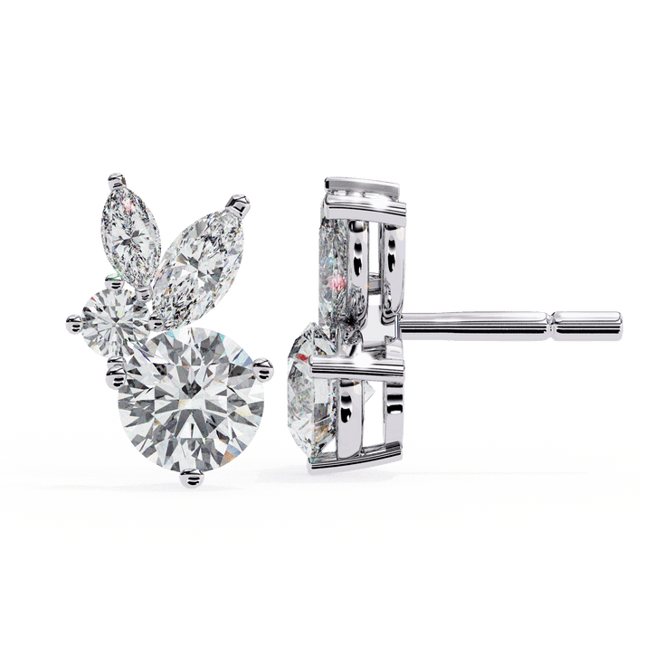 Stellar Symphony Rabbit Earrings lab grown diamond and moissanite diamond by Rabbito Jewels