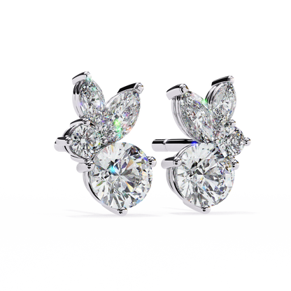 Stellar Symphony Rabbit Earrings lab grown diamond and moissanite diamond by Rabbito Jewels