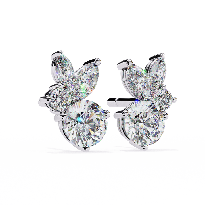 Stellar Symphony Rabbit Earrings lab grown diamond and moissanite diamond by Rabbito Jewels