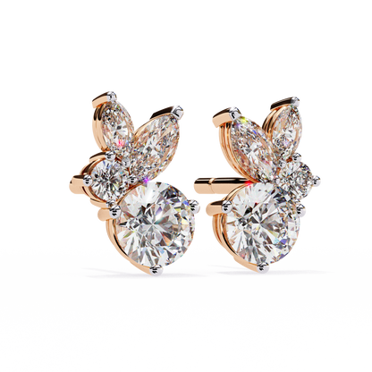 Stellar Symphony Rabbit Earrings lab grown diamond and moissanite diamond by Rabbito Jewels