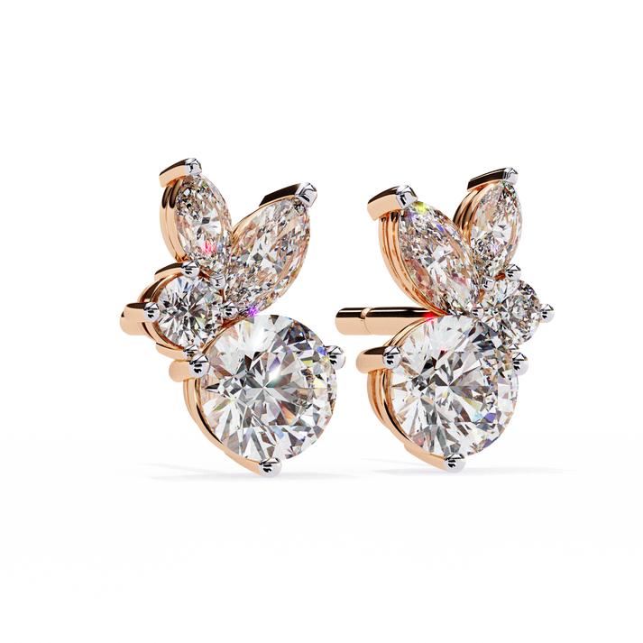 Stellar Symphony Rabbit Earrings lab grown diamond and moissanite diamond by Rabbito Jewels