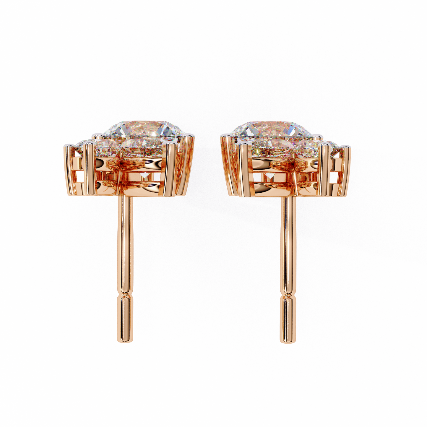 Stellar Symphony Rabbit Earrings lab grown diamond and moissanite diamond by Rabbito Jewels