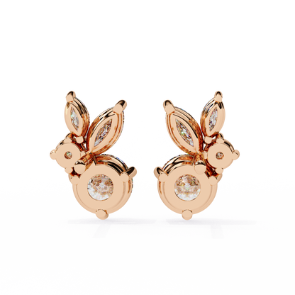Stellar Symphony Rabbit Earrings lab grown diamond and moissanite diamond by Rabbito Jewels