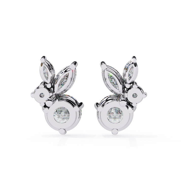 Stellar Symphony Rabbit Earrings lab grown diamond and moissanite diamond by Rabbito Jewels