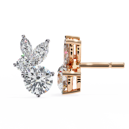 Stellar Symphony Rabbit Earrings lab grown diamond and moissanite diamond by Rabbito Jewels