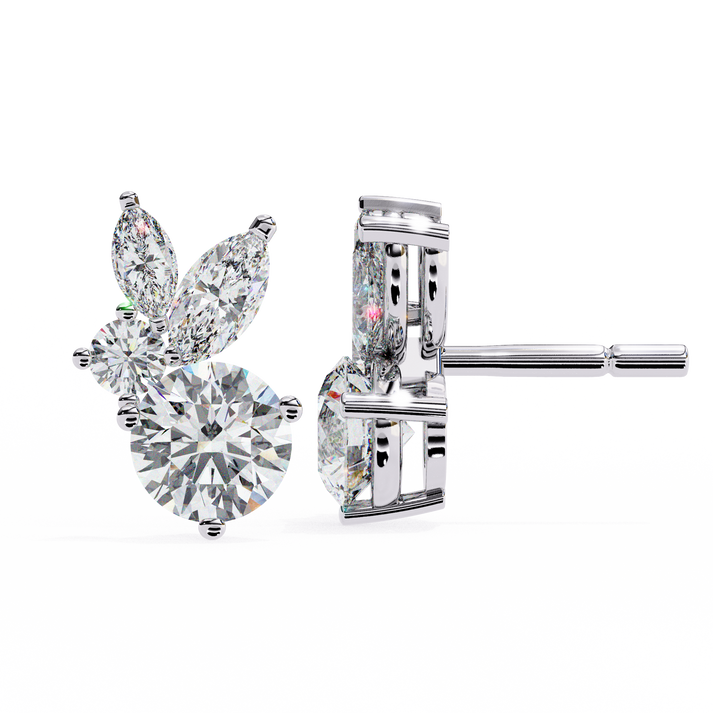 Stellar Symphony Rabbit Earrings lab grown diamond and moissanite diamond by Rabbito Jewels