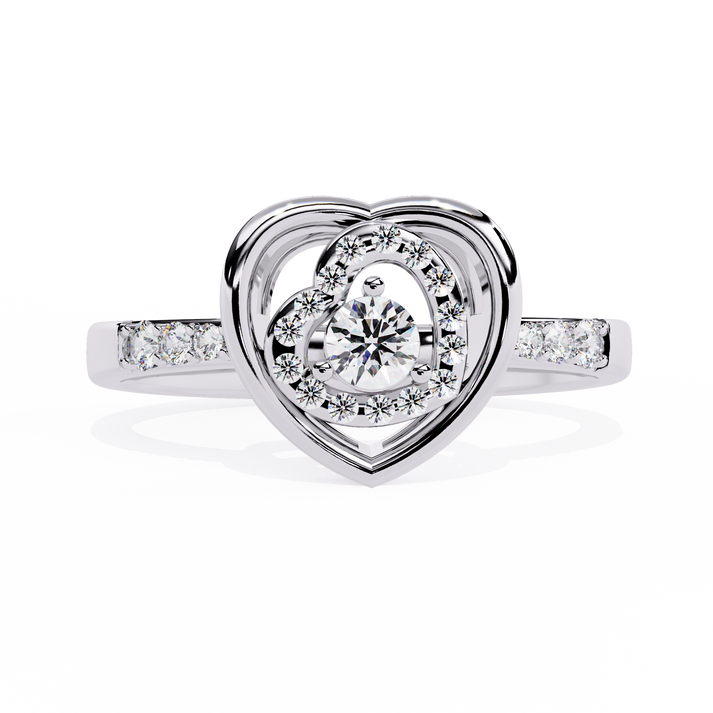 lab grown diamond | moissanite Jewellery Shorena Heart Lab Grown Diamond OR Moissanite Ring White Gold 14K by Rabbito Jewels