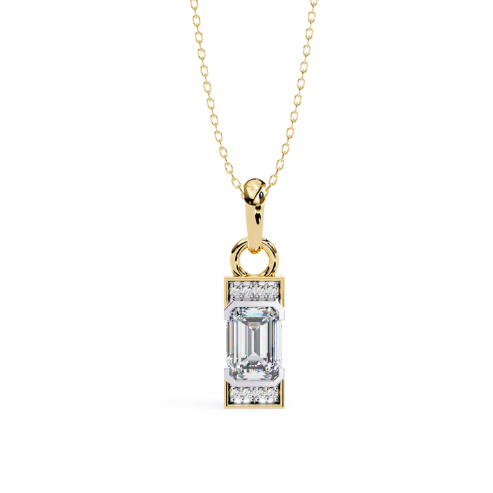 lab grown diamond | moissanite Jewellery Jiona Lab Grown Diamond OR Moissanite Pendant Yellow Gold 18K by Rabbito Jewels