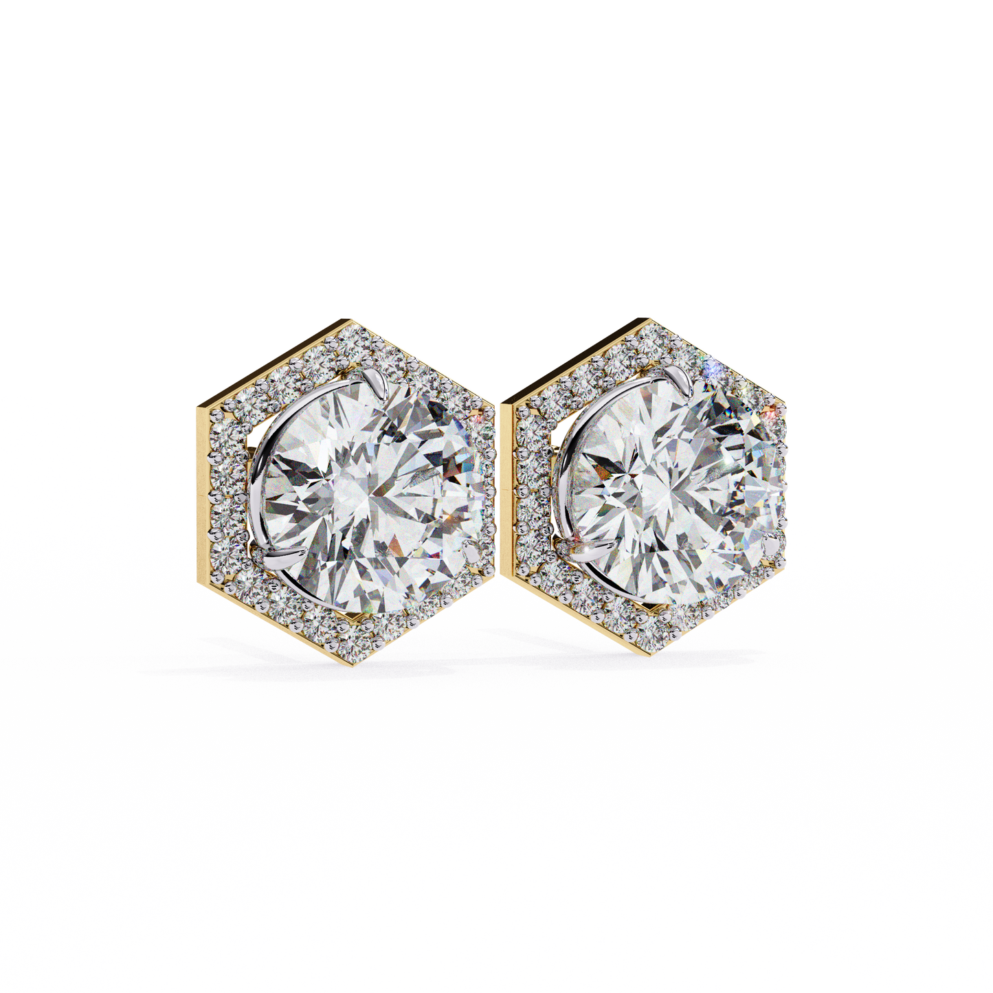 lab grown diamond | moissanite Jewellery Cosmic Cascade Lab Grown OR Moissanite Round Halo Earrings by Rabbito Jewels