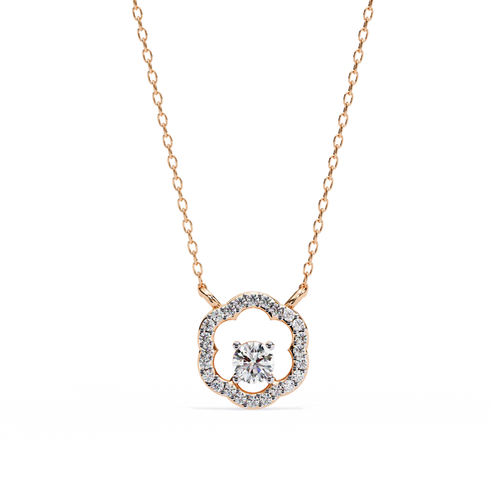 lab grown diamond | moissanite Jewellery Oway Charm Lab Grown Diamond OR Moissanite Pendant Rose Gold 14K by Rabbito Jewels