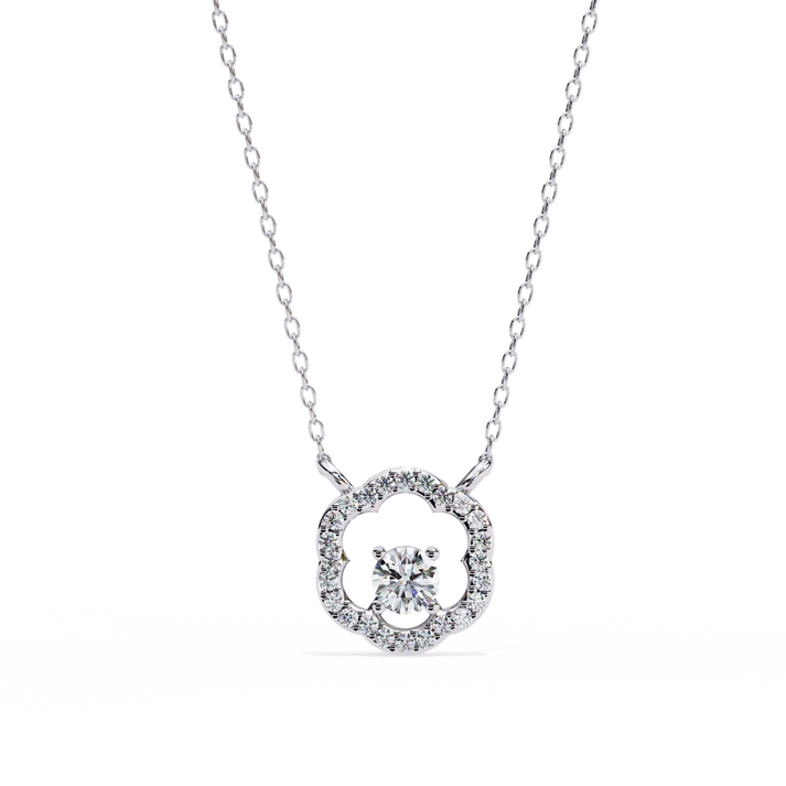lab grown diamond | moissanite Jewellery Oway Charm Lab Grown Diamond OR Moissanite Pendant White Gold 18K by Rabbito Jewels