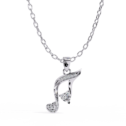 lab grown diamond | moissanite Jewellery Music Star Lab Grown Diamond OR Moissanite Pendant White Gold 18K by Rabbito Jewels