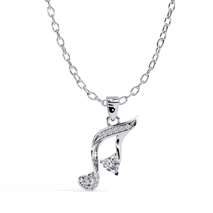 lab grown diamond | moissanite Jewellery Music Star Lab Grown Diamond OR Moissanite Pendant White Gold 18K by Rabbito Jewels