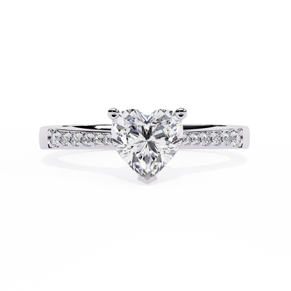lab grown diamond | moissanite Jewellery Lustr Love Lab Grown Diamond OR Moissanite Ring White Gold 14K by Rabbito Jewels