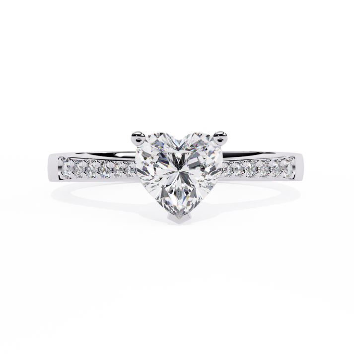 lab grown diamond | moissanite Jewellery Lustr Love Lab Grown Diamond OR Moissanite Ring White Gold 14K by Rabbito Jewels