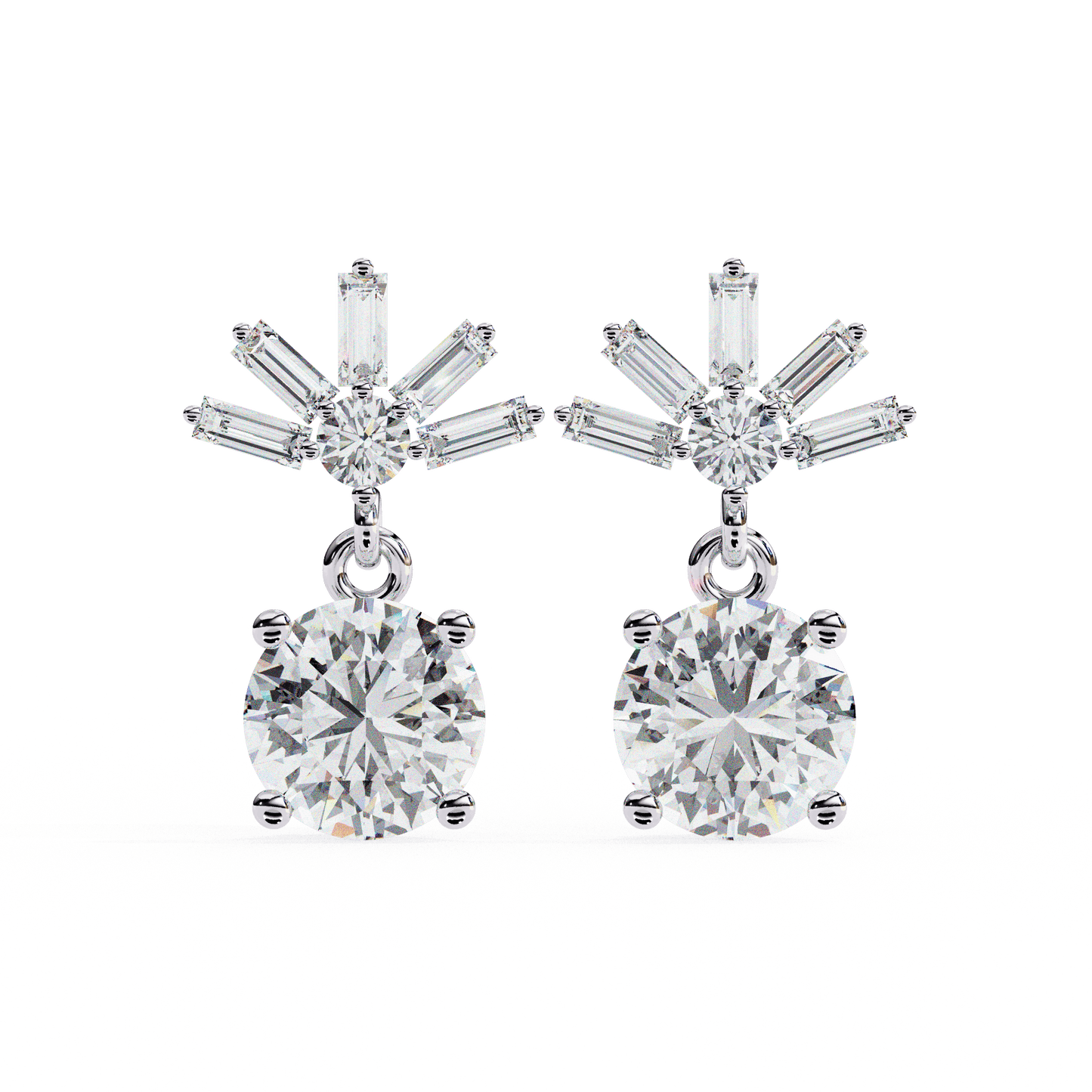 lab grown diamond | moissanite Jewellery Meteor Shine Lab Grown OR Moissanite Earrings White Gold 18K by Rabbito Jewels