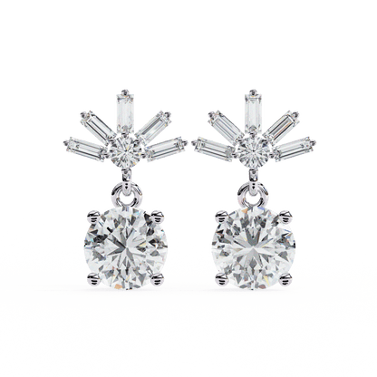 lab grown diamond | moissanite Jewellery Meteor Shine Lab Grown OR Moissanite Earrings White Gold 14K by Rabbito Jewels