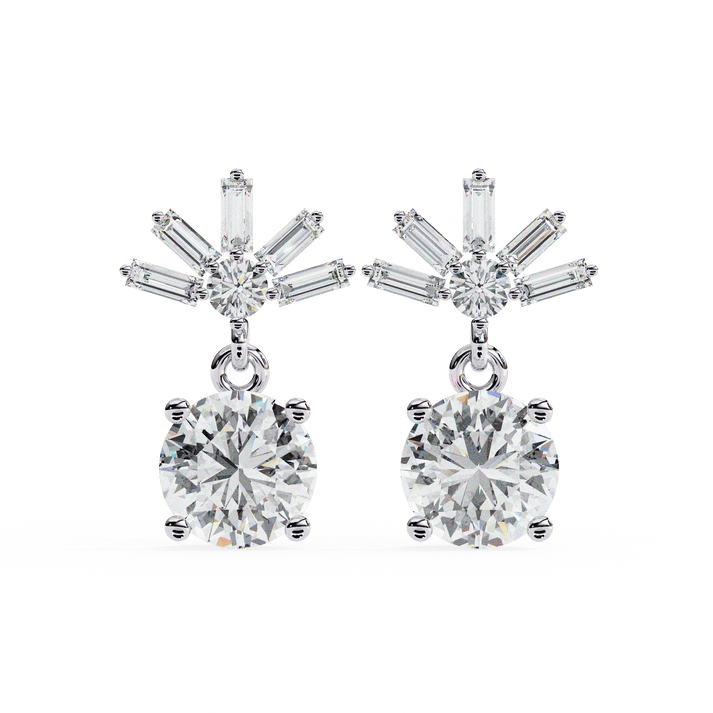lab grown diamond | moissanite Jewellery Meteor Shine Lab Grown OR Moissanite Earrings White Gold 14K by Rabbito Jewels