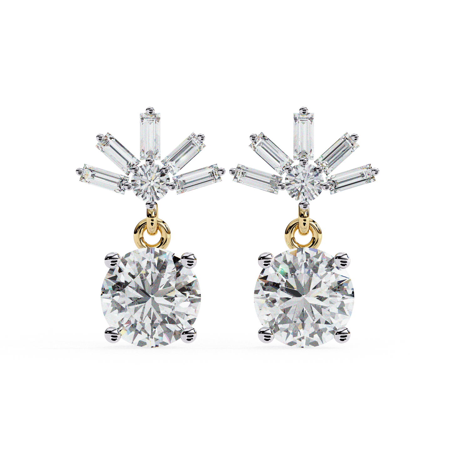 lab grown diamond | moissanite Jewellery Meteor Shine Lab Grown OR Moissanite Earrings Yellow Gold 18K by Rabbito Jewels