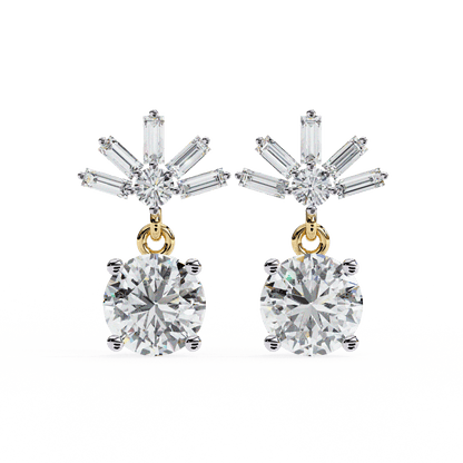 lab grown diamond | moissanite Jewellery Meteor Shine Lab Grown OR Moissanite Earrings Yellow Gold 18K by Rabbito Jewels