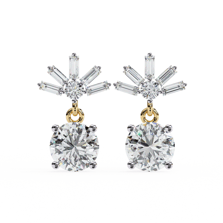 lab grown diamond | moissanite Jewellery Meteor Shine Lab Grown OR Moissanite Earrings Yellow Gold 18K by Rabbito Jewels