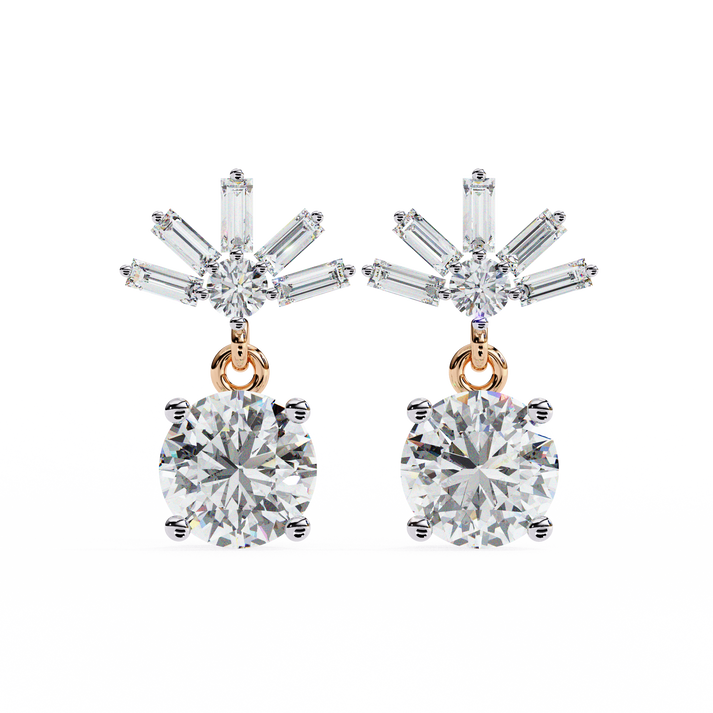lab grown diamond | moissanite Jewellery Meteor Shine Lab Grown OR Moissanite Earrings Rose Gold 14K by Rabbito Jewels