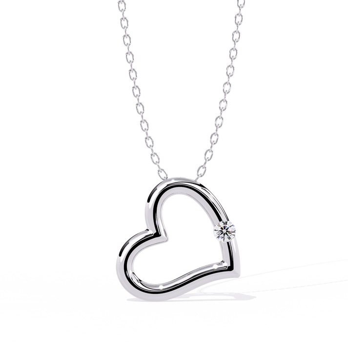 lab grown diamond | moissanite Jewellery Moon Heart Lab Grown Diamond OR Moissanite Pendant Silver by Rabbito Jewels