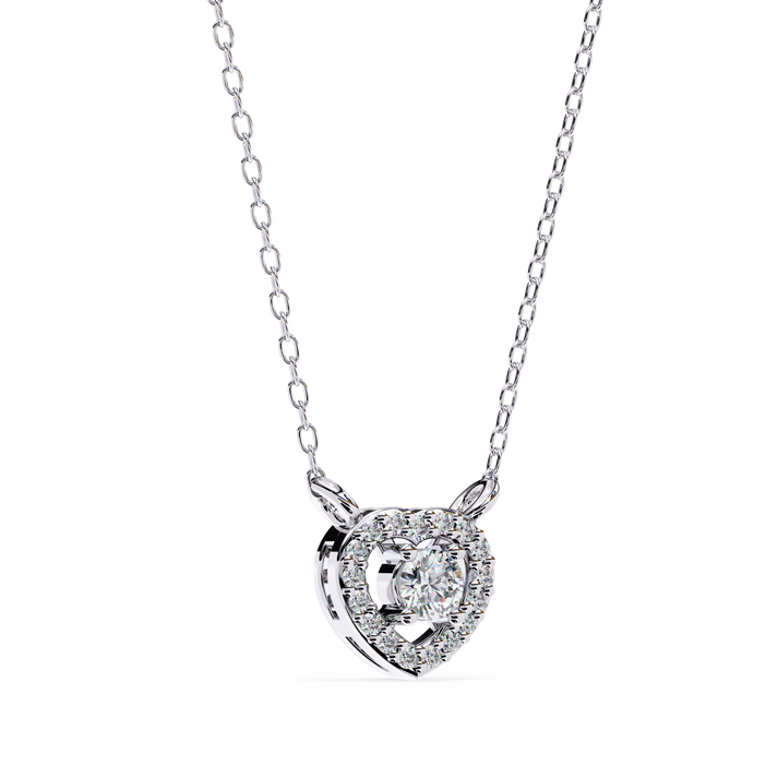 lab grown diamond | moissanite Jewellery Shine Pail Halo Heart Lab Grown Diamond OR Moissanite Pendant by Rabbito Jewels