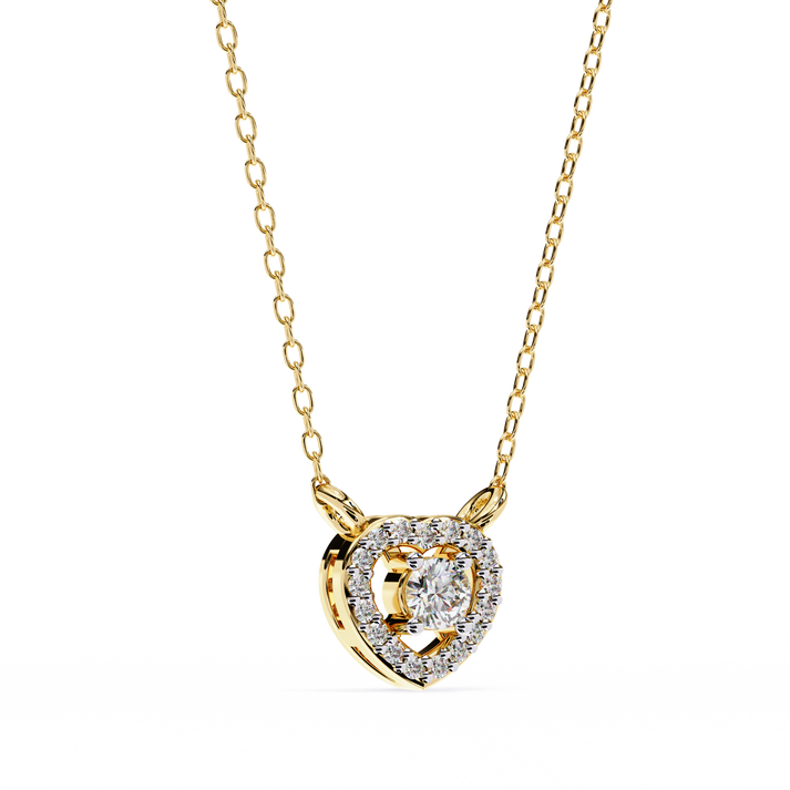 lab grown diamond | moissanite Jewellery Shine Pail Halo Heart Lab Grown Diamond OR Moissanite Pendant by Rabbito Jewels