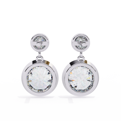 lab grown diamond | moissanite Jewellery Eclipse Elegance Lab Grown OR Moissanite Dangle Earrings by Rabbito Jewels