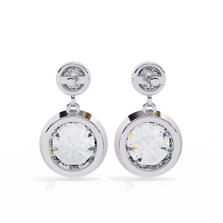 lab grown diamond | moissanite Jewellery Eclipse Elegance Lab Grown OR Moissanite Dangle Earrings by Rabbito Jewels