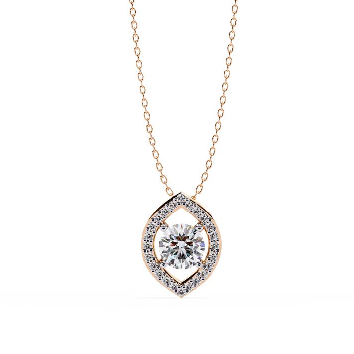 lab grown diamond | moissanite Jewellery Allegra Lab Grown Diamond OR Moissanite Pendant Rose Gold 14K by Rabbito Jewels