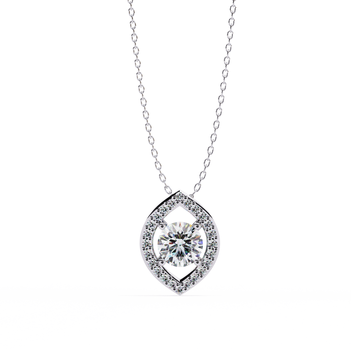 lab grown diamond | moissanite Jewellery Allegra Lab Grown Diamond OR Moissanite Pendant White Gold 14K by Rabbito Jewels