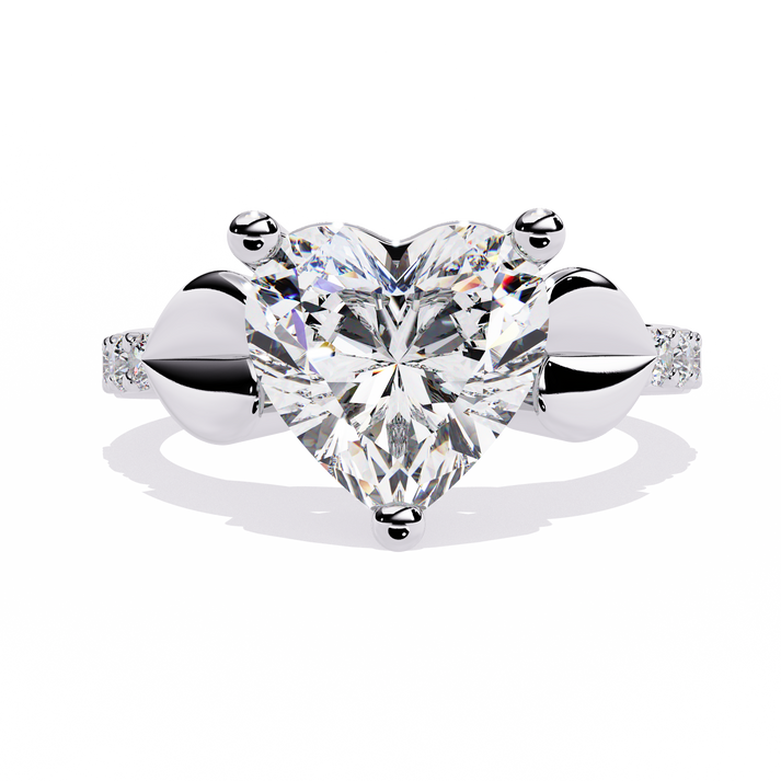 lab grown diamond | moissanite Jewellery Alita 2.33Ct Heart Shape Lab Grown Diamond OR Moissanite Ring Silver by Rabbito Jewels