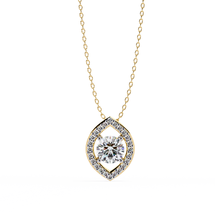 lab grown diamond | moissanite Jewellery Allegra Lab Grown Diamond OR Moissanite Pendant Yellow Gold 18K by Rabbito Jewels
