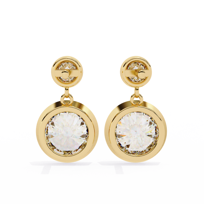 lab grown diamond | moissanite Jewellery Eclipse Elegance Lab Grown OR Moissanite Dangle Earrings by Rabbito Jewels