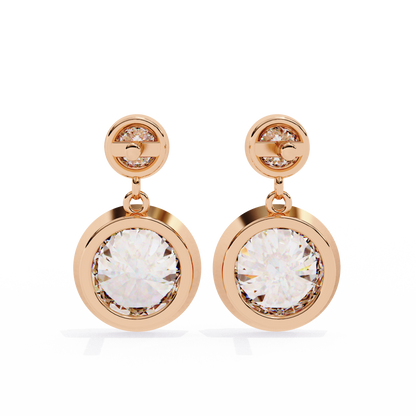 lab grown diamond | moissanite Jewellery Eclipse Elegance Lab Grown OR Moissanite Dangle Earrings by Rabbito Jewels