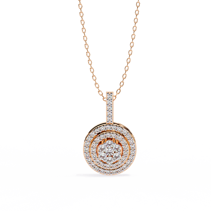 lab grown diamond | moissanite Jewellery Lucero Halo Lab Grown Diamond OR Moissanite Pendant Rose Gold 18K by Rabbito Jewels
