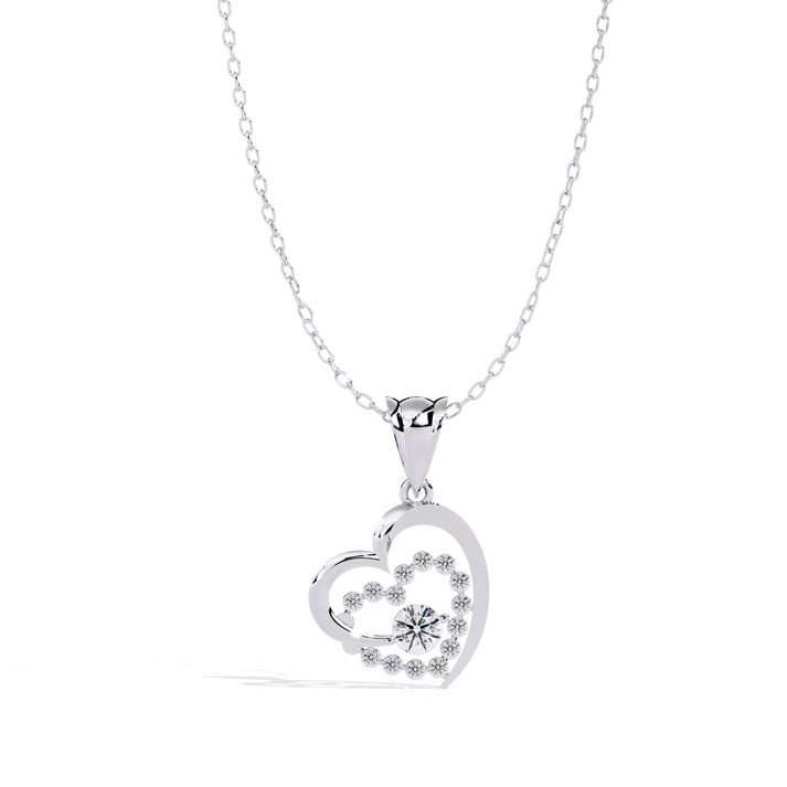 lab grown diamond | moissanite Jewellery Fourteen Star Lab Grown Diamond OR Moissanite Pendant White Gold 14K by Rabbito Jewels
