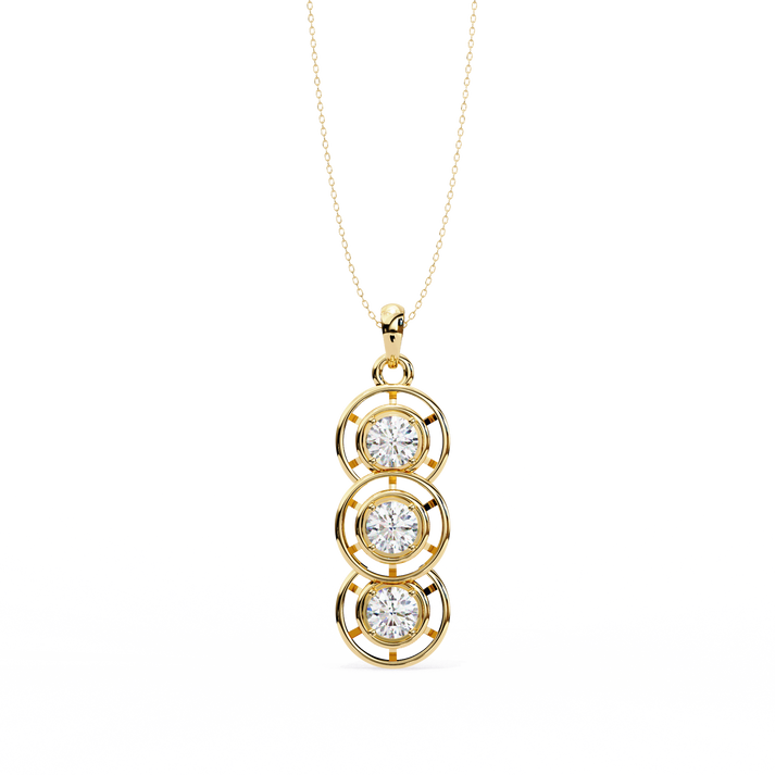 lab grown diamond | moissanite Jewellery Angelice Lab Grown Diamond OR Moissanite Pendant Yellow Gold 14K by Rabbito Jewels