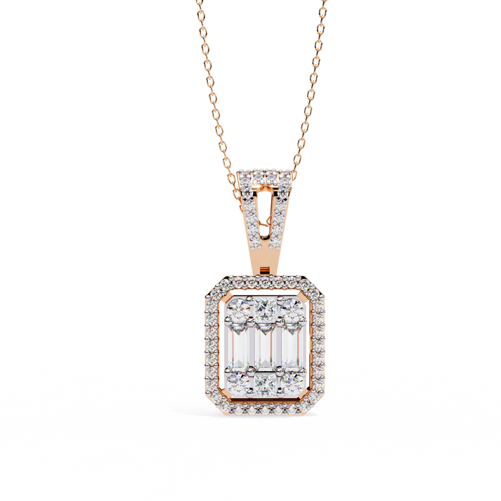 lab grown diamond | moissanite Jewellery Antoinette Lab Grown Diamond OR Moissanite Pendant Rose Gold 14K by Rabbito Jewels