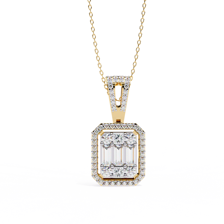 lab grown diamond | moissanite Jewellery Antoinette Lab Grown Diamond OR Moissanite Pendant Yellow Gold 14K by Rabbito Jewels