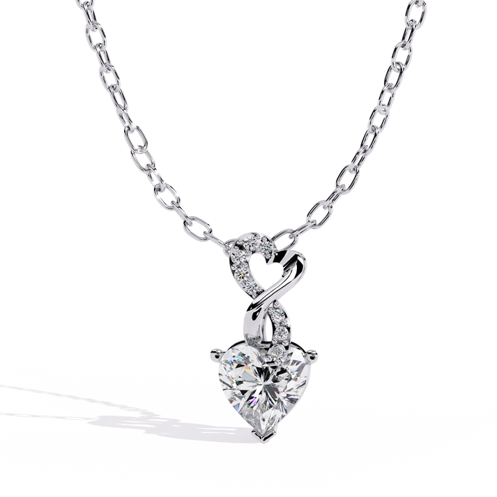 lab grown diamond | moissanite Jewellery Child Heart Lab Grown Diamond OR Moissanite Pendant Silver by Rabbito Jewels