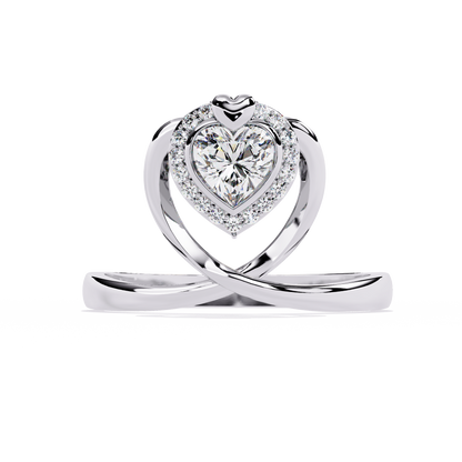 lab grown diamond | moissanite Jewellery The Ornate Lab Grown Diamond OR Moissanite Ring White Gold 14K by Rabbito Jewels