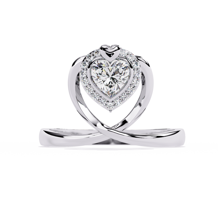 lab grown diamond | moissanite Jewellery The Ornate Lab Grown Diamond OR Moissanite Ring White Gold 14K by Rabbito Jewels